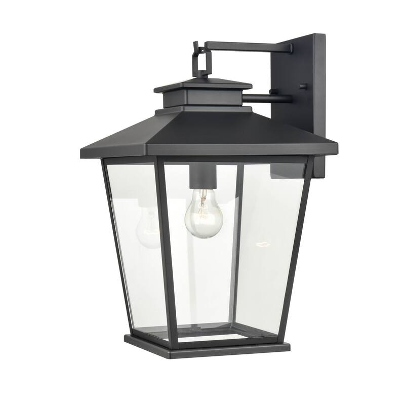 Millennium Lighting Bellmon 1 Light Outdoor Wall Sconce in Powder Coat Black with Clear Glass Shade