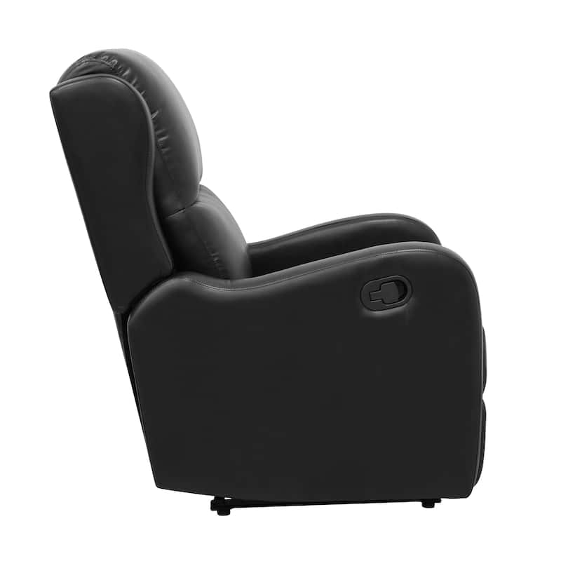 Reclining Chair 1pc Comfort Seating Faux Leather Upholstery Living Room Furniture Solid Wood