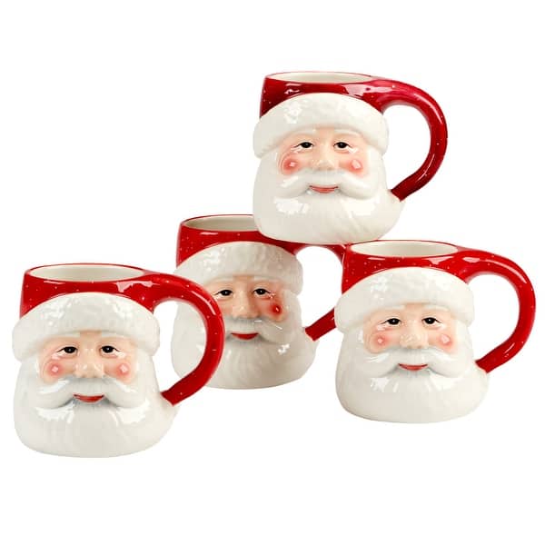 slide 2 of 3, Certified International Santa's Secret 3-D Mugs, Set of 4