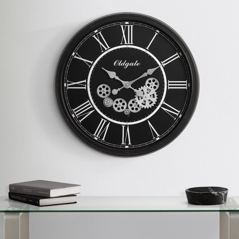 30" Round Wall Clock - Black