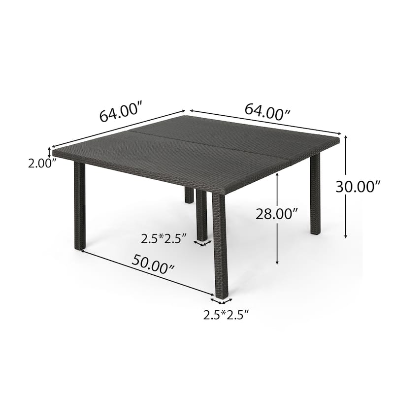 Arcade Outdoor 9-piece Square Wicker Dining Set with Cushions by Christopher Knight Home