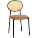 preview thumbnail 17 of 92, Leisuremod Euston Modern Velvet/Leather Dining Chair - Minimalist Wicker Back Accent Chair for Home Living Room & Kitchen