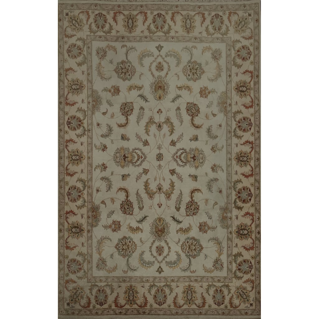 Hand Knotted Oriental 100% Wool Carpet Traditional All-Over Beige & Ivories Peshawar Area Rug - 12' 4'' X 8' 10''