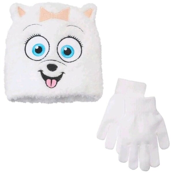 The Secret Life Of Pets Girls Gidget Dog Winter Set Beanie Hat Gloves One Size One Size