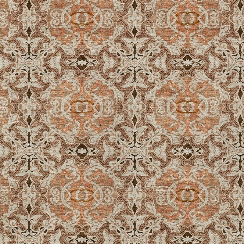 HomeRoots Medallion Transitional Rectangle Outdoor Rug