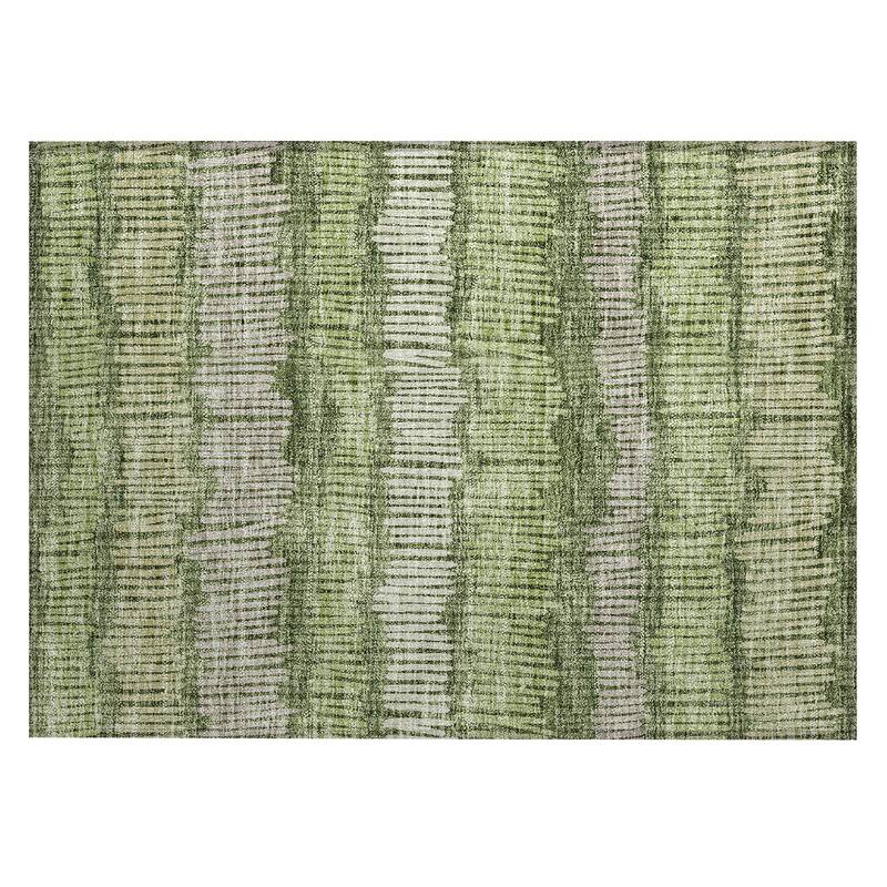 Machine Washable Indoor/ Outdoor Chantille Stripe Abstract Rug
