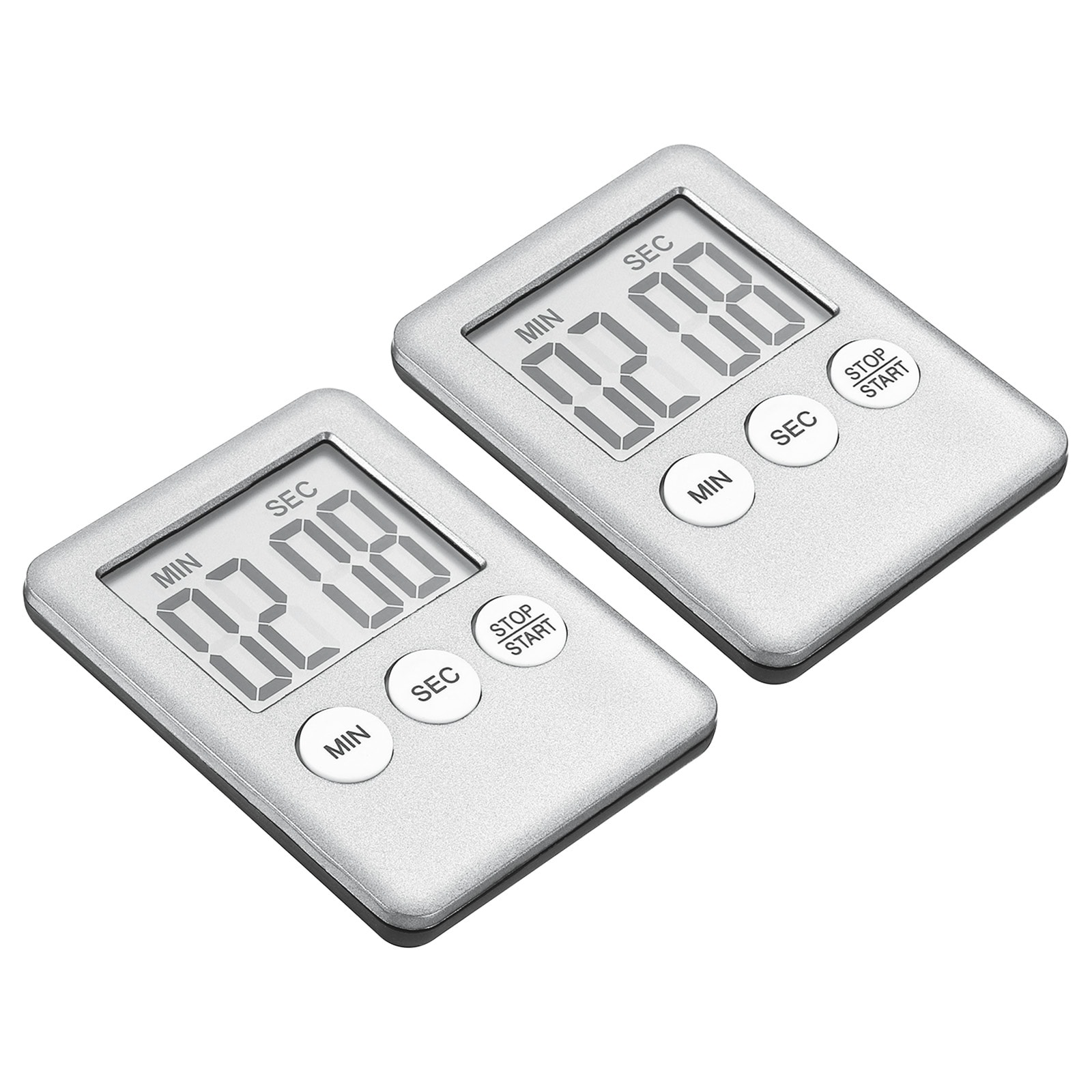 Unique Bargains Digital Timer,2pcs Small Count Down/Up Clock with Magnetic,Kitchen Timer White