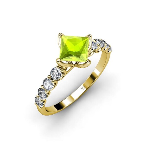 TriJewels Peridot Diamond Womens Engagement Ring 14K Gold. Opens flyout.