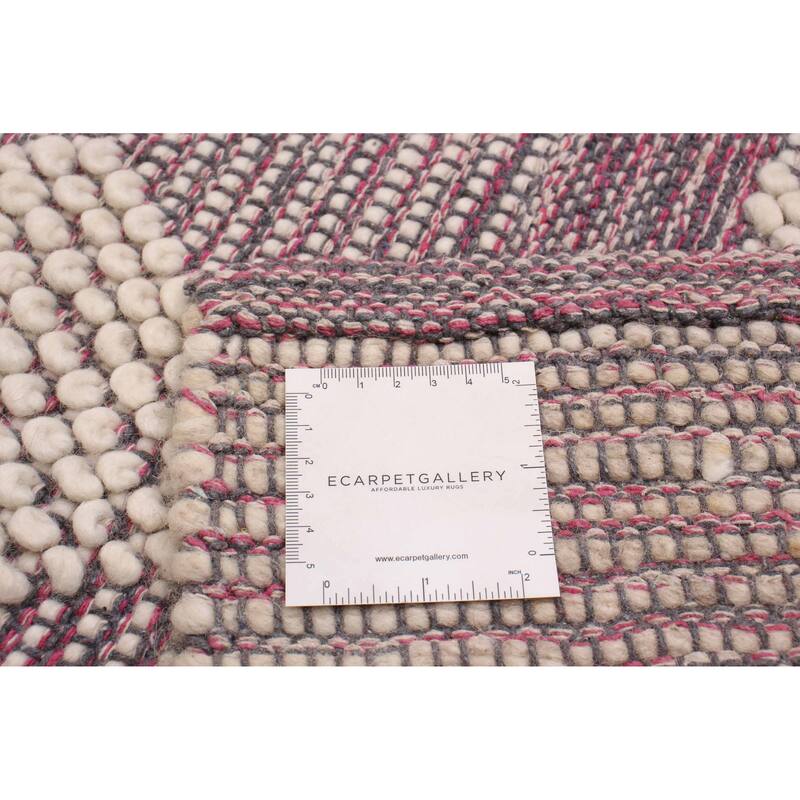 ECARPETGALLERY Braid weave Sienna Pink Wool Rug - 6'0 x 9'0