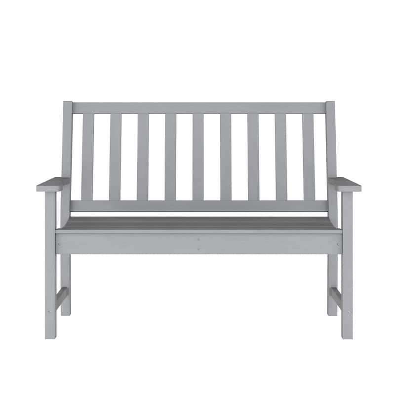 All Weather Heavy Duty Commercial Recycled HDPE Bench with Curved Seat