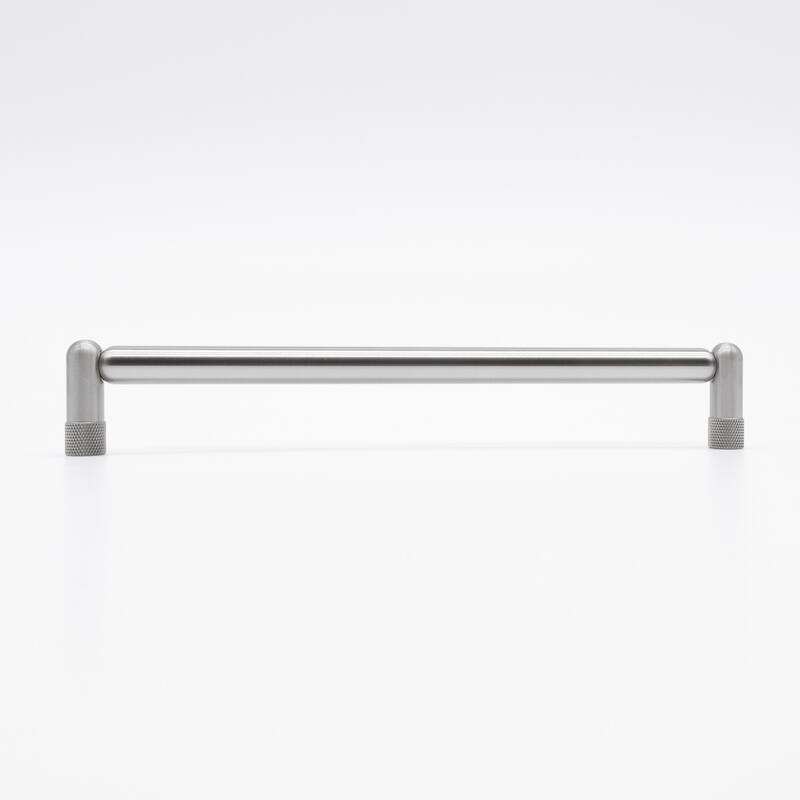 Hapny Home K573 Knurled 8" Center to Center Modern Industrial Luxury - Satin Nickel