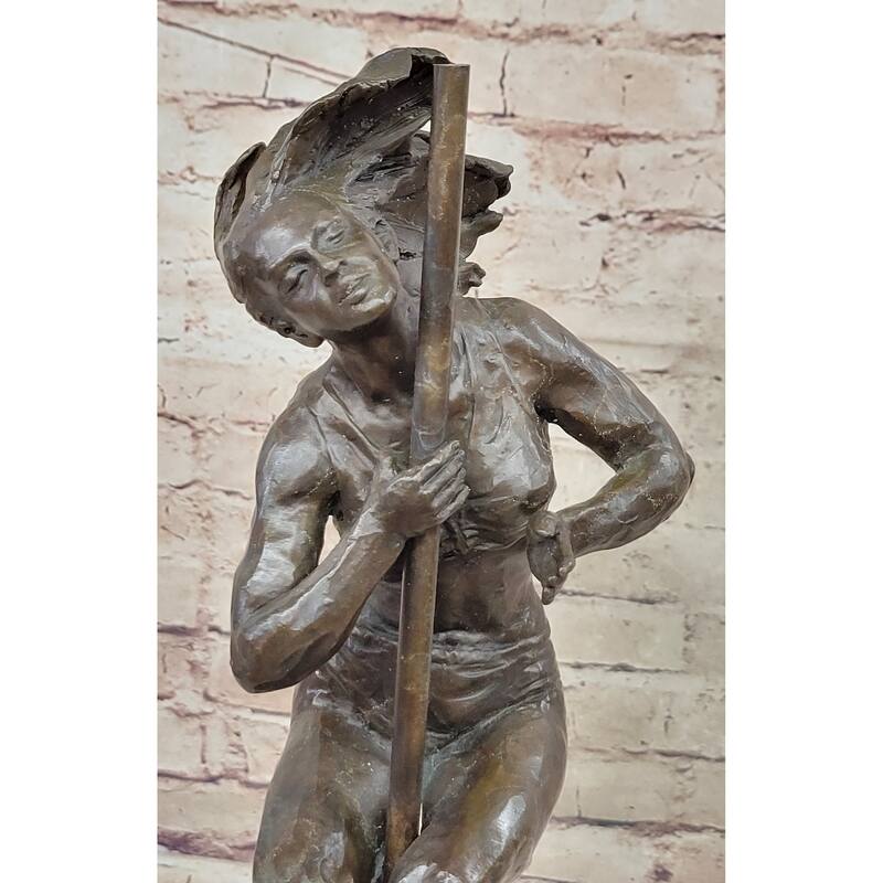 Female Dancer Stripper On Pole - Bronze Sculpture Original Art By Aldo Vitaleh