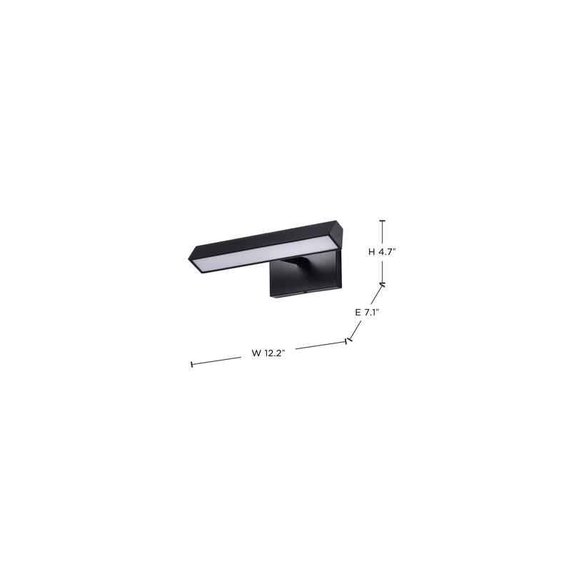 Mila 1 Foot LED Picture Light 3 CCT Selectable Black Finish Acrylic L ens