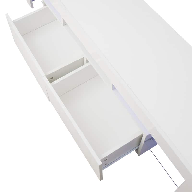62.99" TV Stand with LED Lights, Two Drawers and Open Shelves for TVs Up to 60"