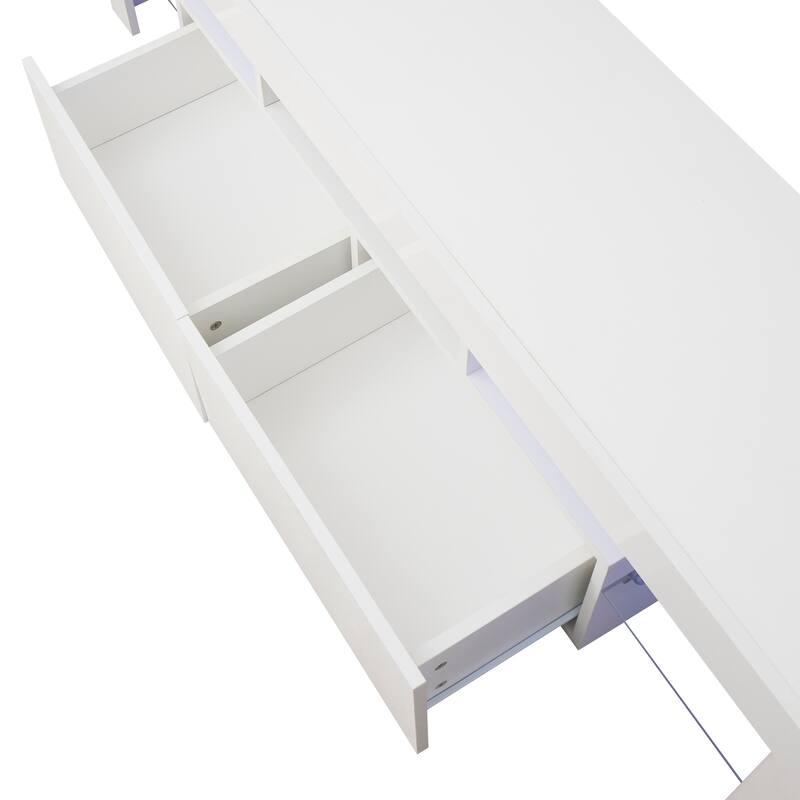 GDF Studio - Hermey Modern Entertainment TV Stand with LED Lights and Storage