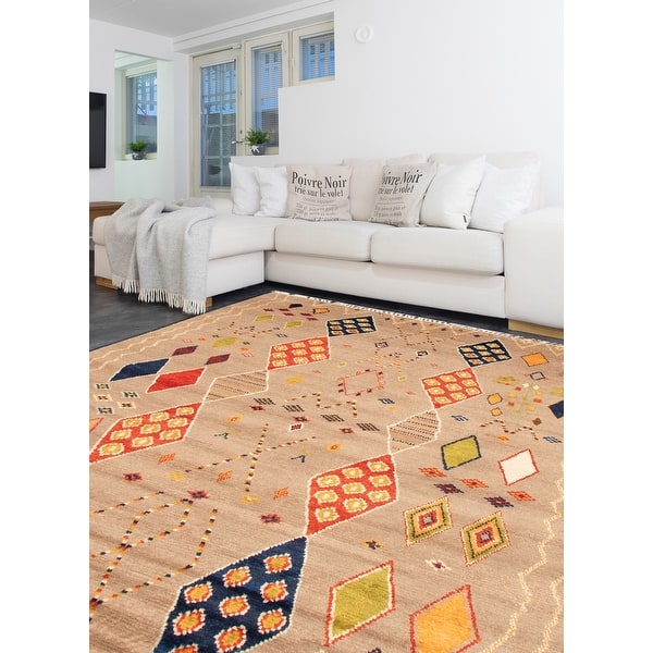 Bedroom Hand-Knotted Wool Rug 339455 Pak Finest Marrakesh Moroccan Brown Rug 8'10 x 12'4 eCarpet Gallery Large Area Rug for Living Room Bedroom Hand-Knotted Wool Rug 339455 Pak Finest Marrakesh Moroccan Brown Rug 8'10 x 12'4 eCarpet Gallery Large Area Rug for Living Room