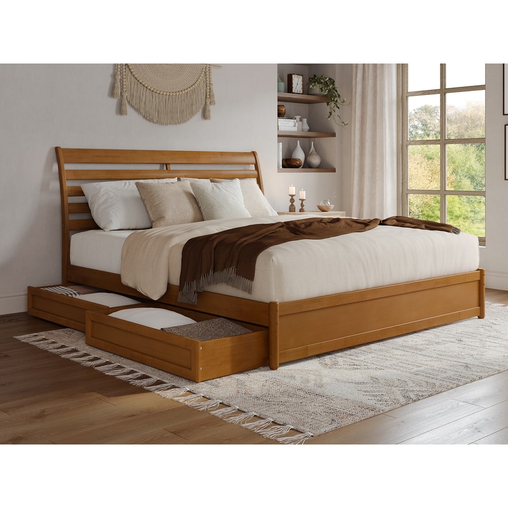 Emelie Platform Bed with Panel Footboard and Storage Drawers