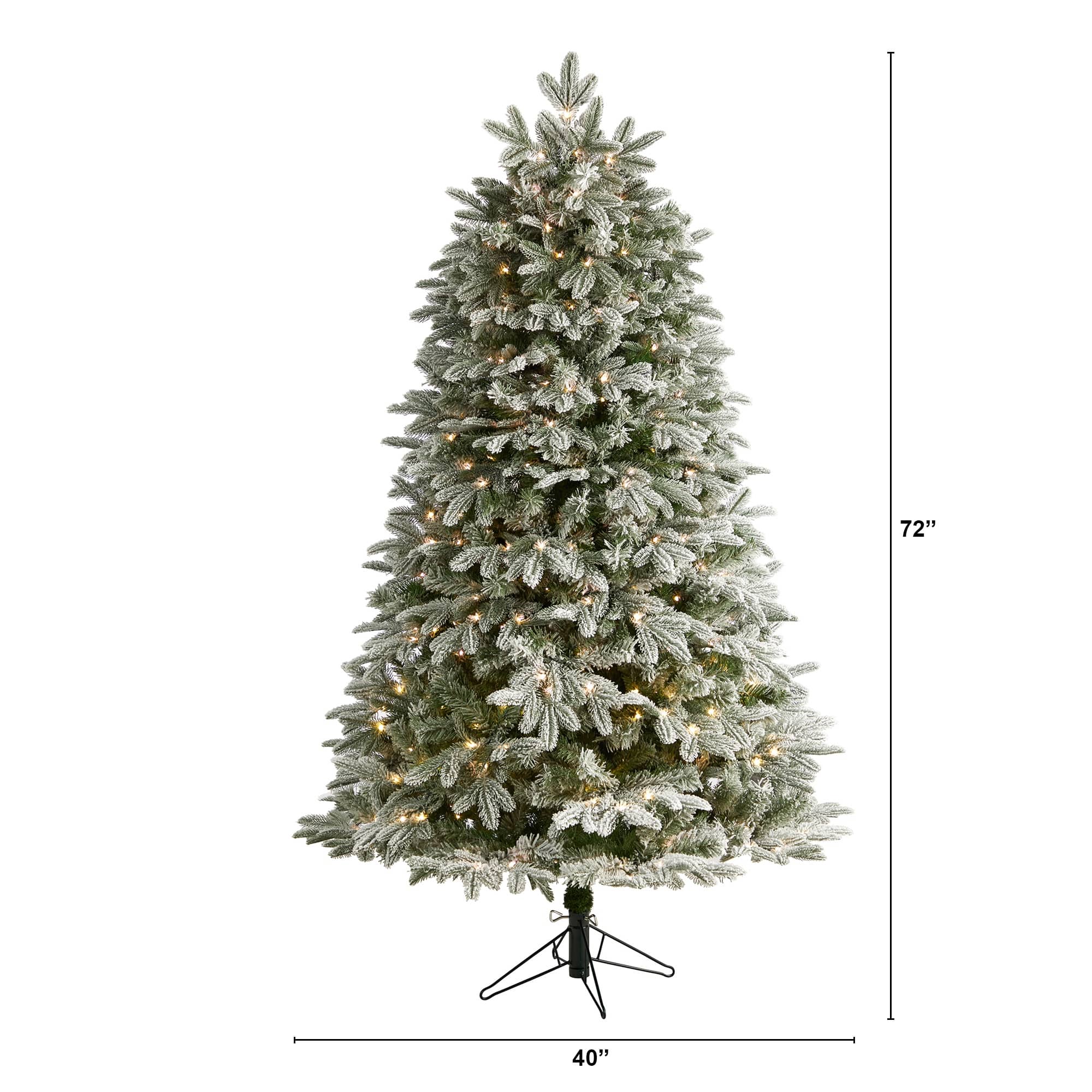 6' Flocked Colorado Mountain Fir Christmas Tree with 500 Lights - 72 ...