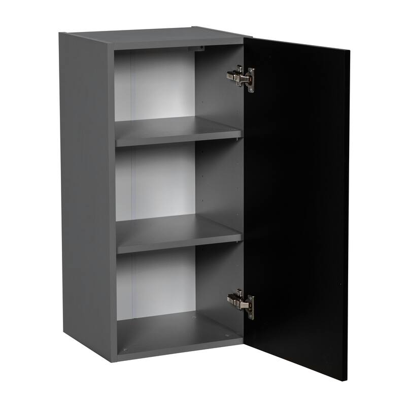 15" x 30" Wall Cabinet-Single Door-Grey - 15 x 30 x 12