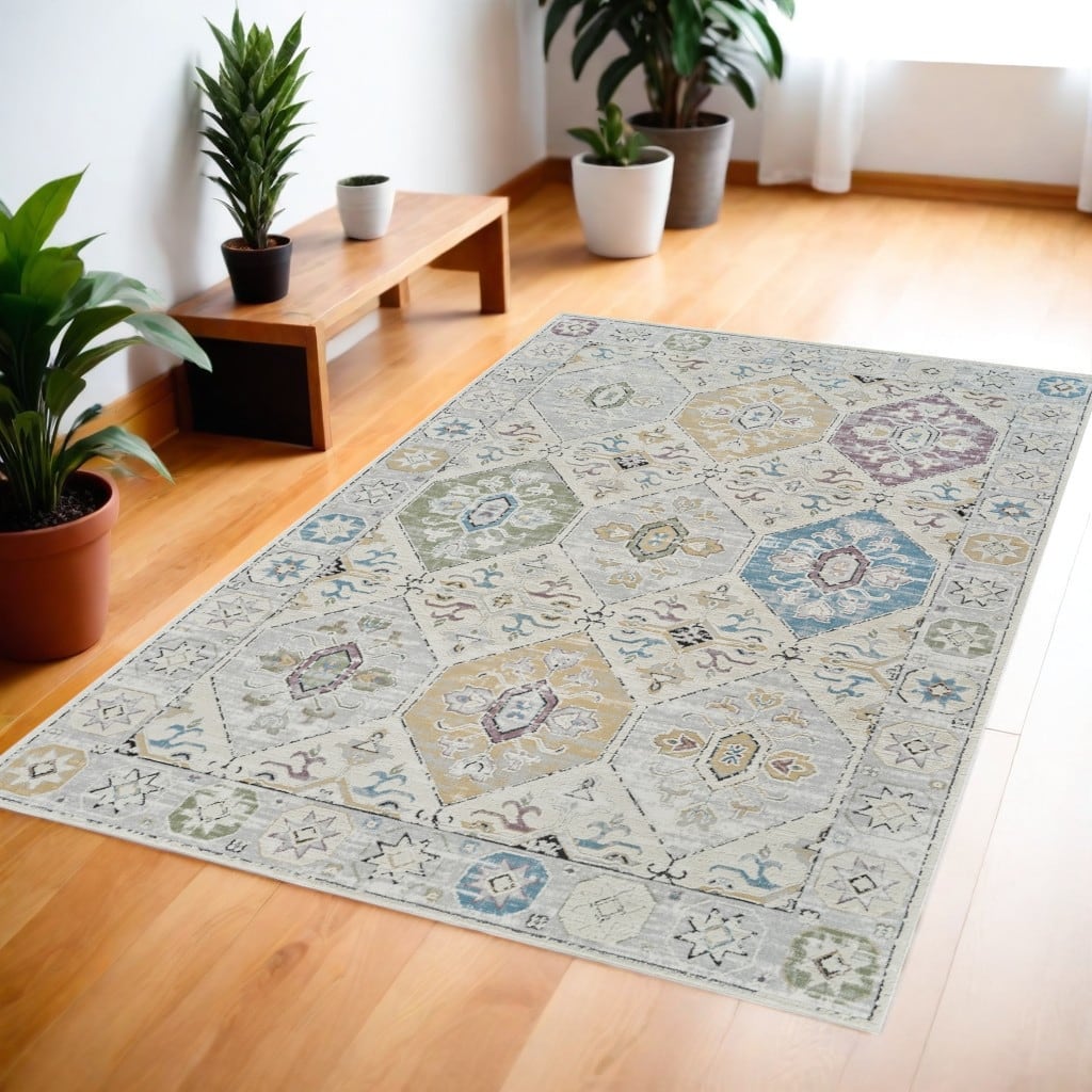 Bigi Distressed Abstract Stain Resistant Woven Durable Area Rug By HomeRoots