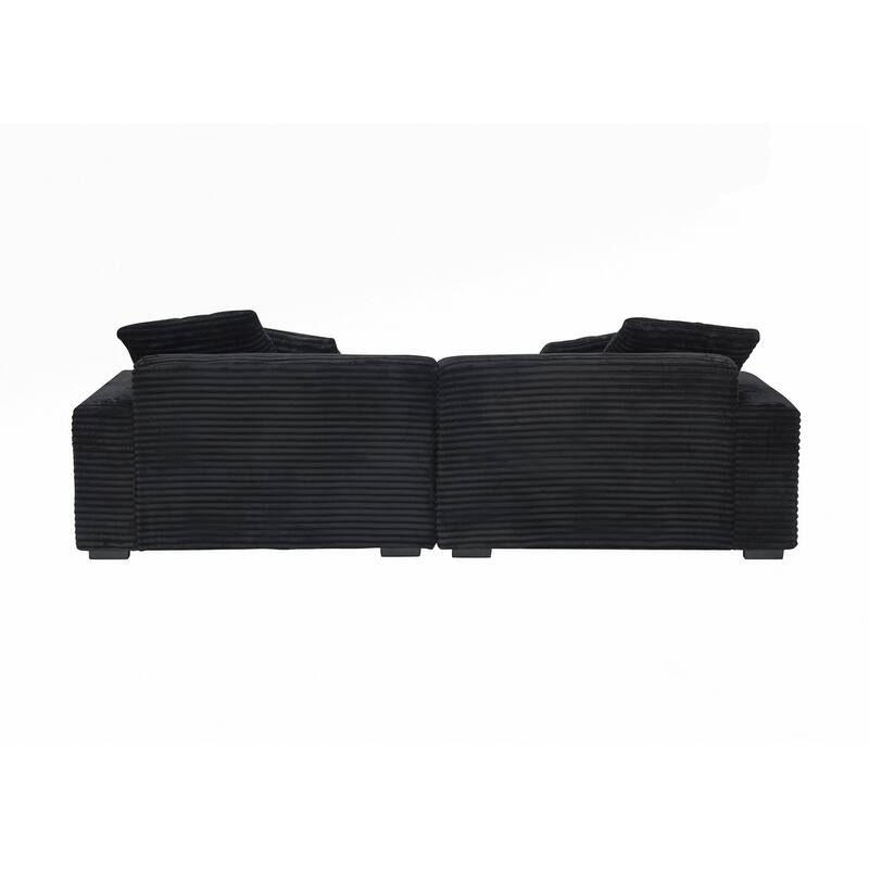 104.72-inch 4-seat large sofa with 4 throw pillows