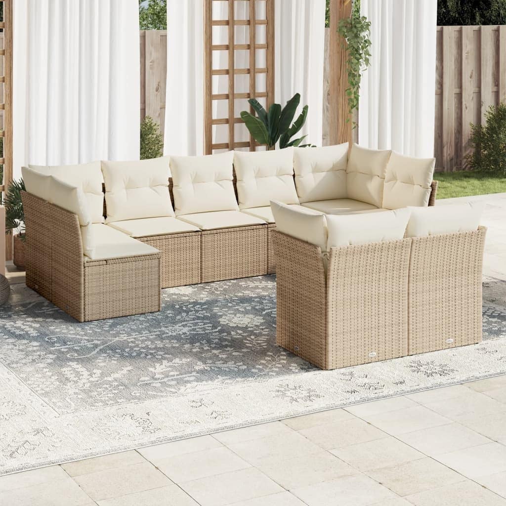 vidaXL Garden Sofa Set Beige - 24.4 x 24.4 x 27.2