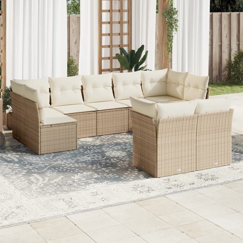 vidaXL Garden Sofa Set Beige - 24.4 x 24.4 x 27.2