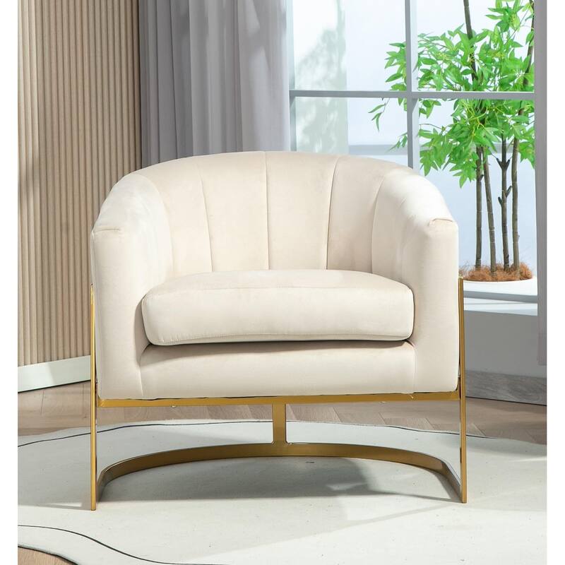US Pride Furniture Modern Accent Armchair Luxury Gold Frame and Multi-colored Velvet Material Infuse Elegant Flair