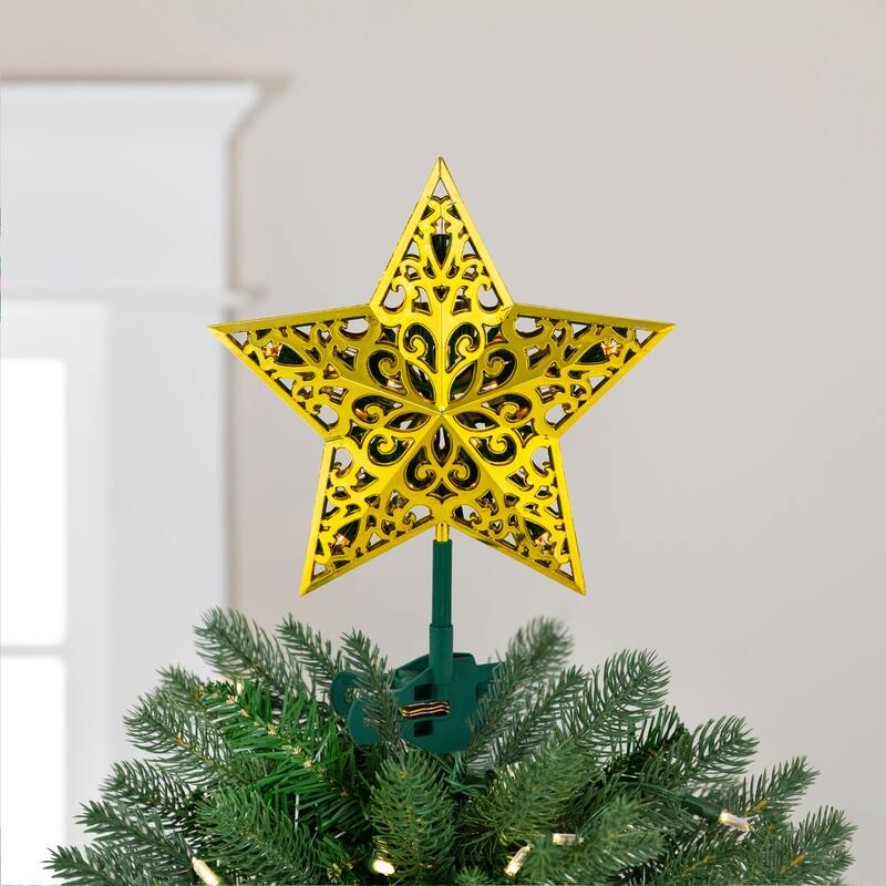 LED Lighted Star Christmas Tree Topper - 9.5" - Gold