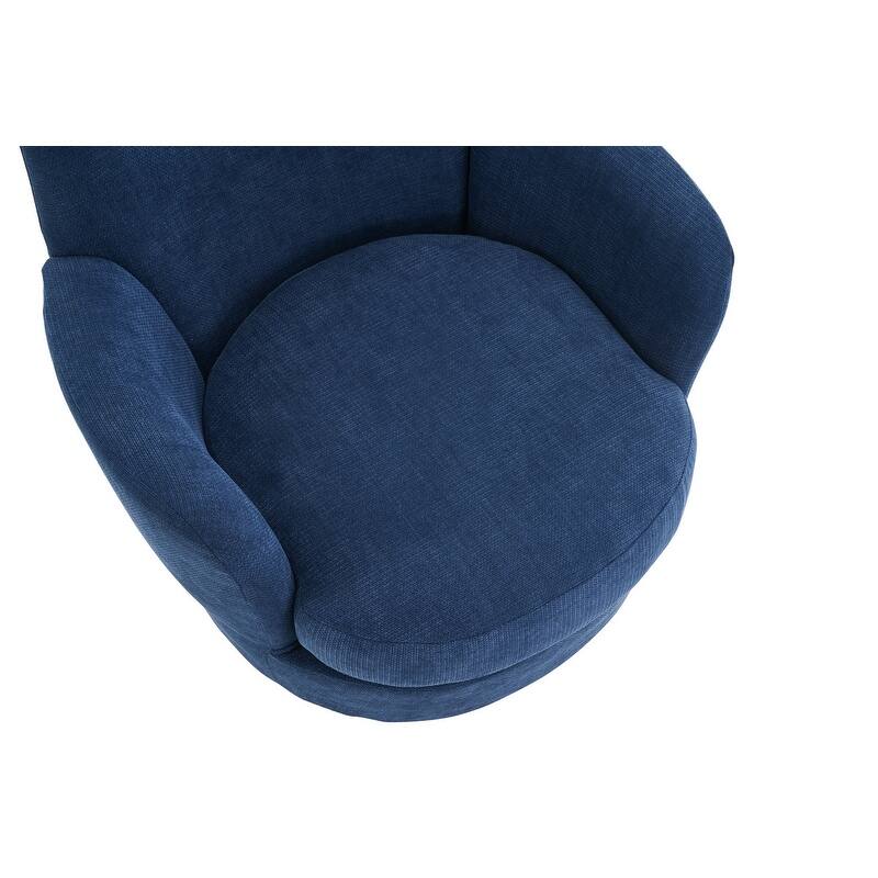 Sofa and Comfortable Swivel Barrel Chair with Gold Stainless Steel Base 