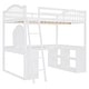preview thumbnail 30 of 52, Wooden Full Loft Bed with U-shaped Desk,Storage Compartments and Tri-fold Mirror