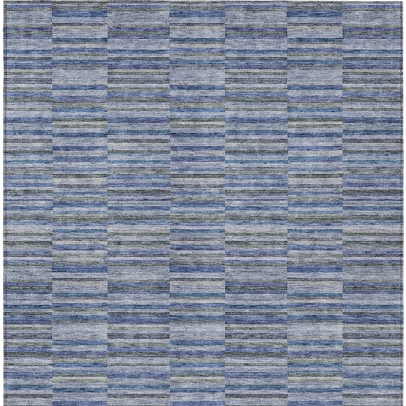 HomeRoots Striped Transitional Rectangle Outdoor Rug