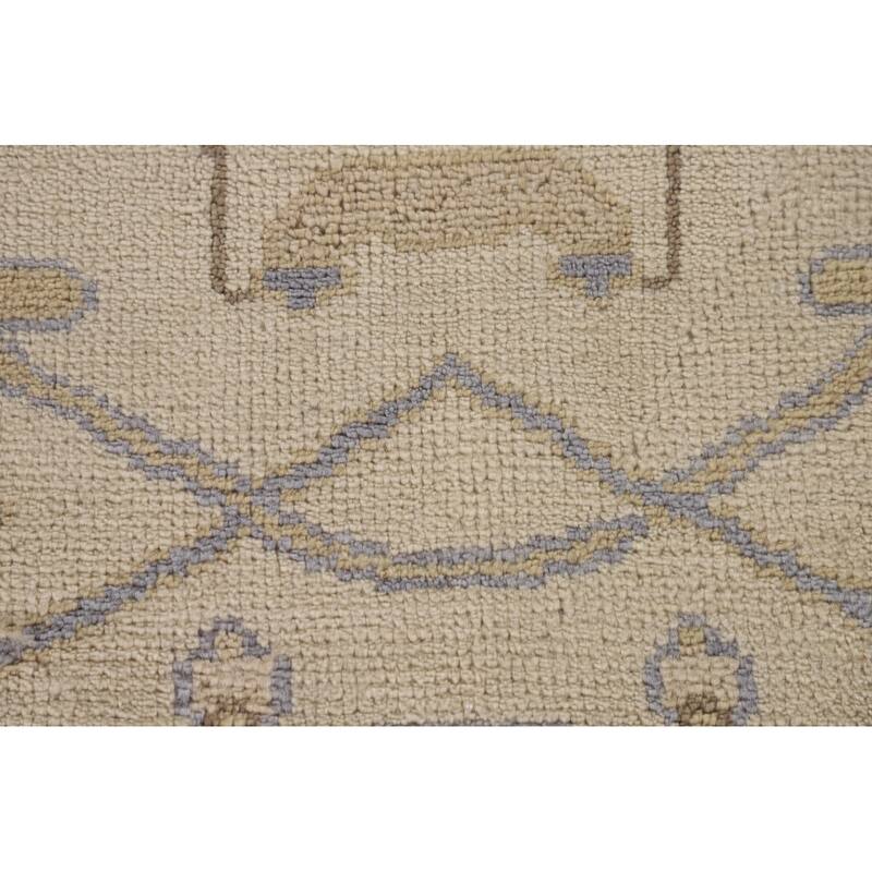 Beige Oushak Oriental Area Rug Handmade Wool Carpet - 7'11"x 9'0"