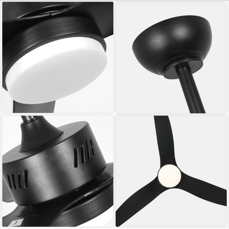 Bella Depot 46" Modern Ceiling Fan with Dimmable Light and Remote 6-Speed Reversible Motor