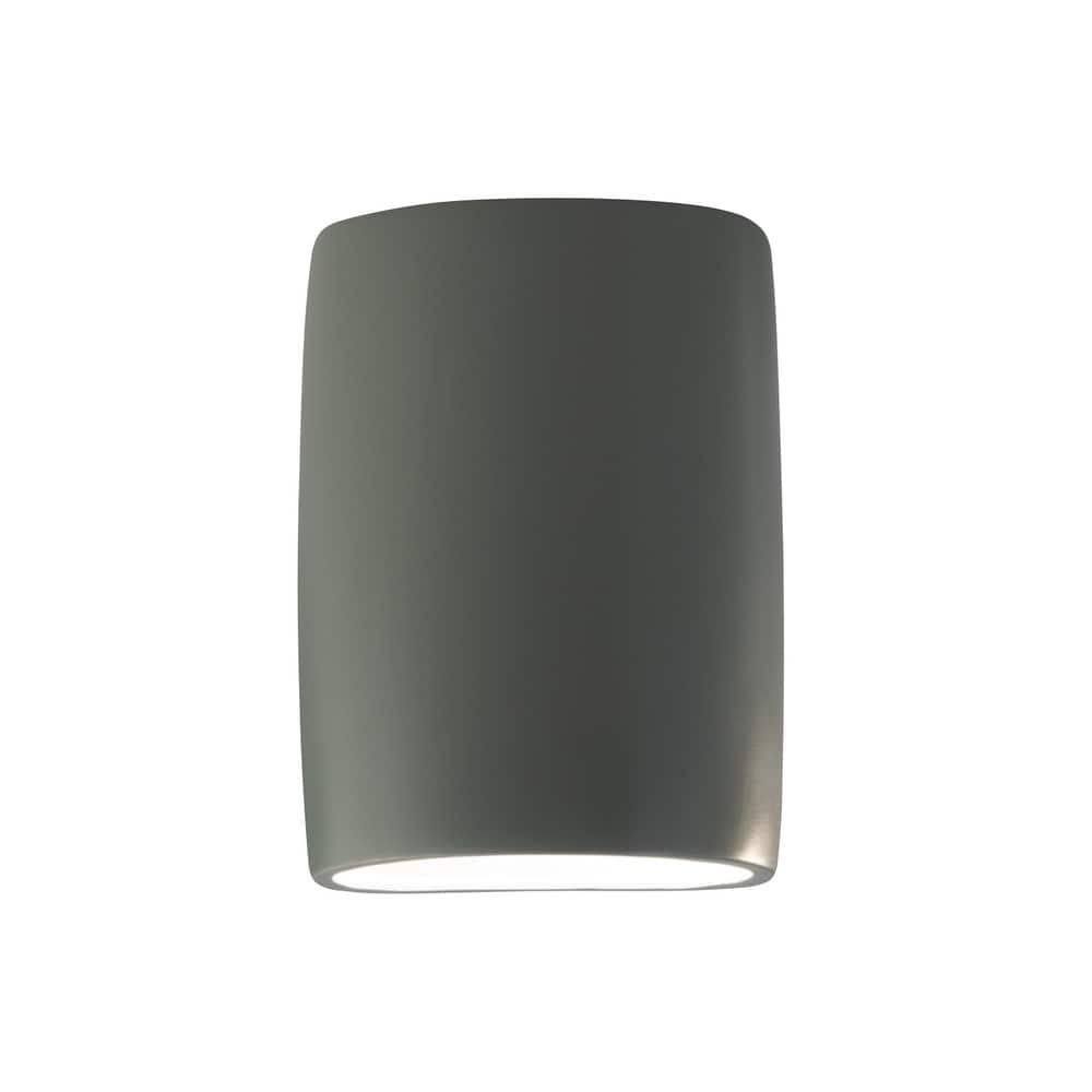 Justice Design Group Ambiance ADA Outdoor Large Ceramic Wide Cylinder Wall Sconce with Open Top & Bottom