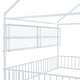 preview thumbnail 24 of 70, Metal House Bed with Metal Grid and Storage Shelves, Twin/Full Size Floor Montessori Bed with Roof Frame and Fence Guardrails