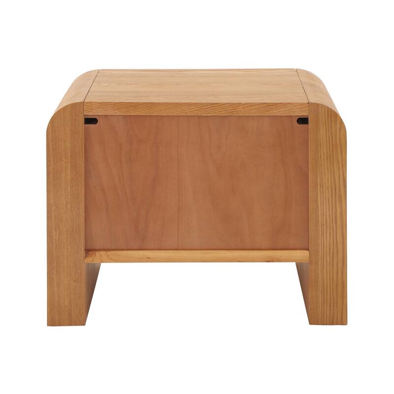 Christopher Knight Home - Mina Modern 2-Drawer Nightstand with Black Metal Handles