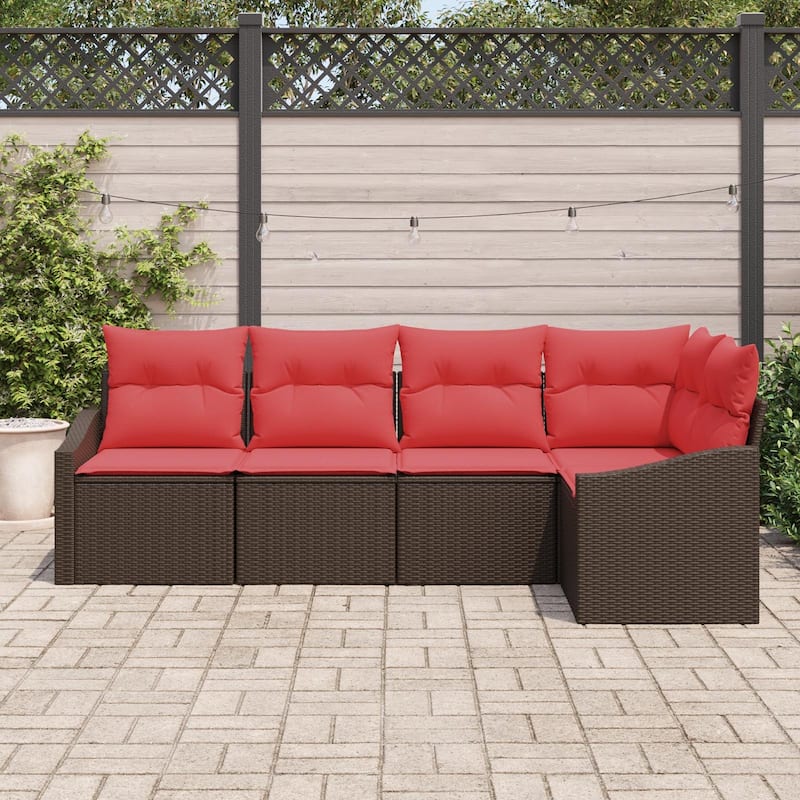 vidaXL 6 Piece Garden Sofa Set with Cushions - 91.9×48.6×27.2