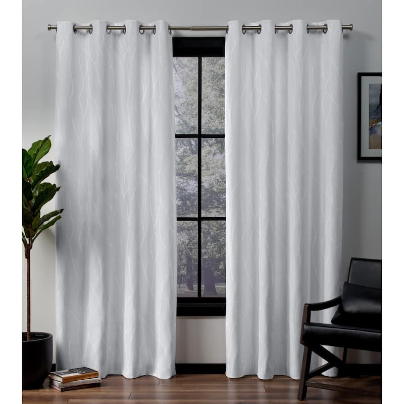ATI Home Forest Hill Woven Room Darkening Blackout Grommet Top Curtain Panel Pair - 52x108 - Winter