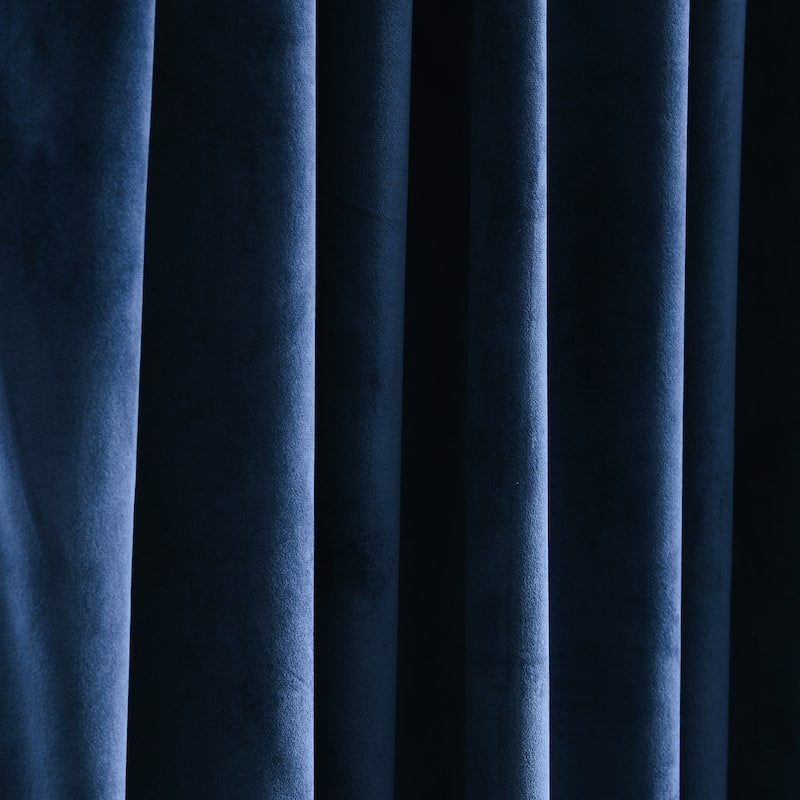 Lush Decor Prima Velvet Solid Light Filtering Back Tab Rod Pocket Window Curtain Panels Set
