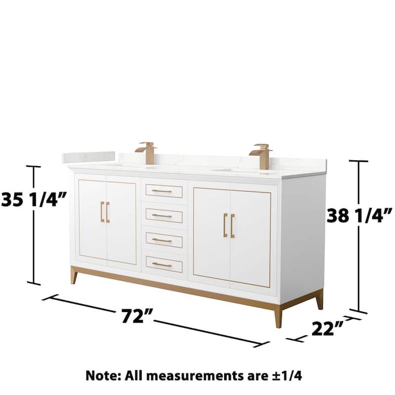 Wyndham Collection WCH515172D-QTZ-UNSMXX Marlena 72" Free Standing