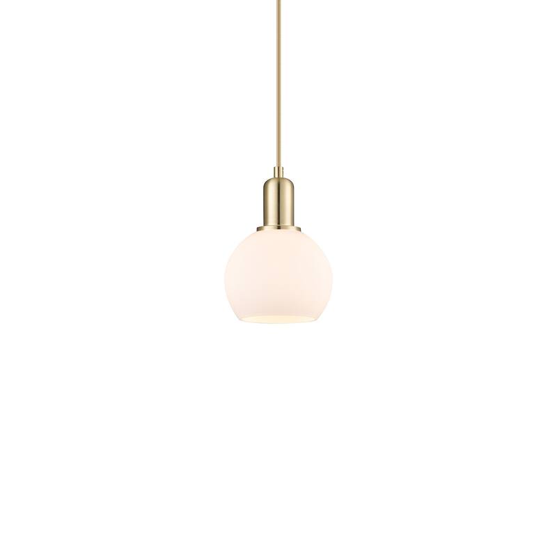 Innovations Lighting 716-1P-9-6 Athens Pendant Athens 6" Wide Mini - Champagne Bronze / Matte White