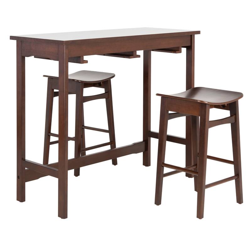 SAFAVIEH Neoma 3 Piece Pub Set - White Oak - 42.1" x 17.7" x 36.2" - 42Wx18Dx36H