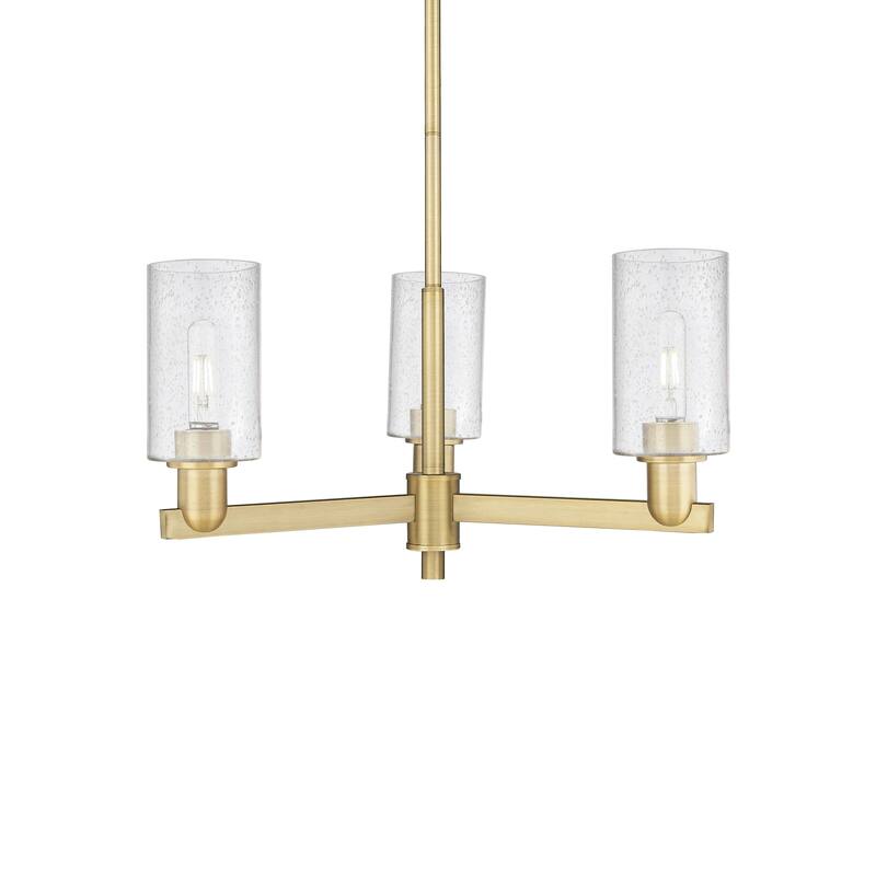 Innovations Lighting 716-3CR-11-26 Clymer Chandelier Clymer 3 Light - Brushed Brass / Seedy
