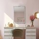 preview thumbnail 2 of 8, Allan Andrews Rectangular Vanity Mirror with White Marble Frame - 30"H x 20"W