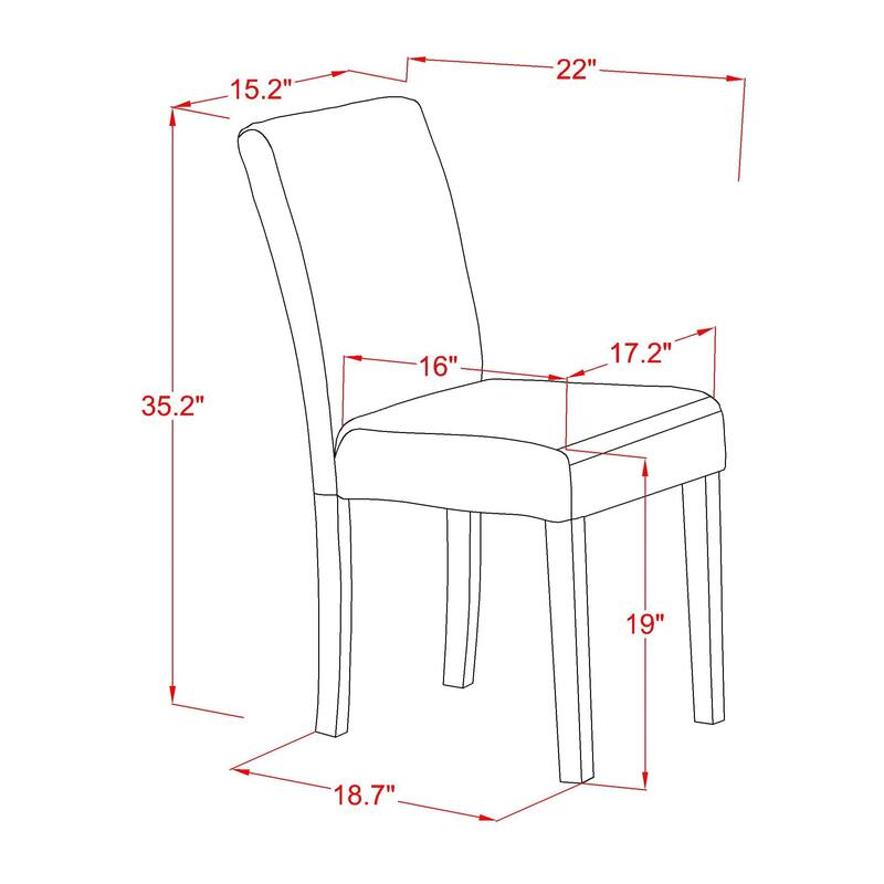 East West Furniture Dining Set- a Dining Table and Shitake Linen Fabric Chairs, Black(Pieces Options)