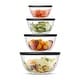 preview thumbnail 16 of 24, JoyFul by JoyJolt Set of 4 Glass Mixing Bowls With Lids - 16.5 oz, 33.5 oz, 50.5oz, 67.5oz Black - 4 Piece