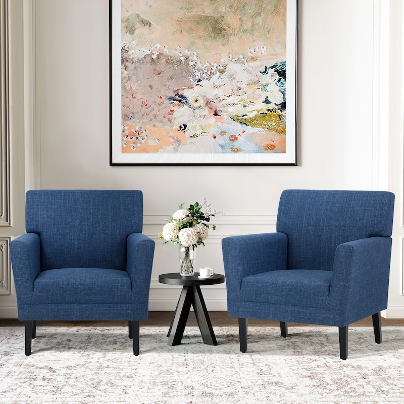 Modern Upholstered Armchair - Plush Fabric Accent Chair for Living Room & Bedroom