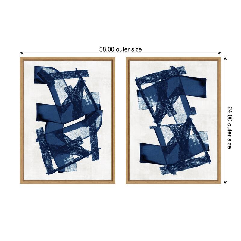 Amanti Art Abstract Blue Structure No. 2 & 3 2 Piece by Cartissi Framed Canvas Wall Art