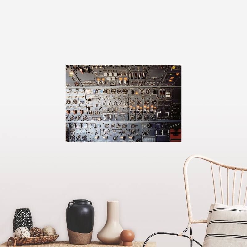 "Airplane cockpit control panel" Poster Print - Multi - 36 x 24
